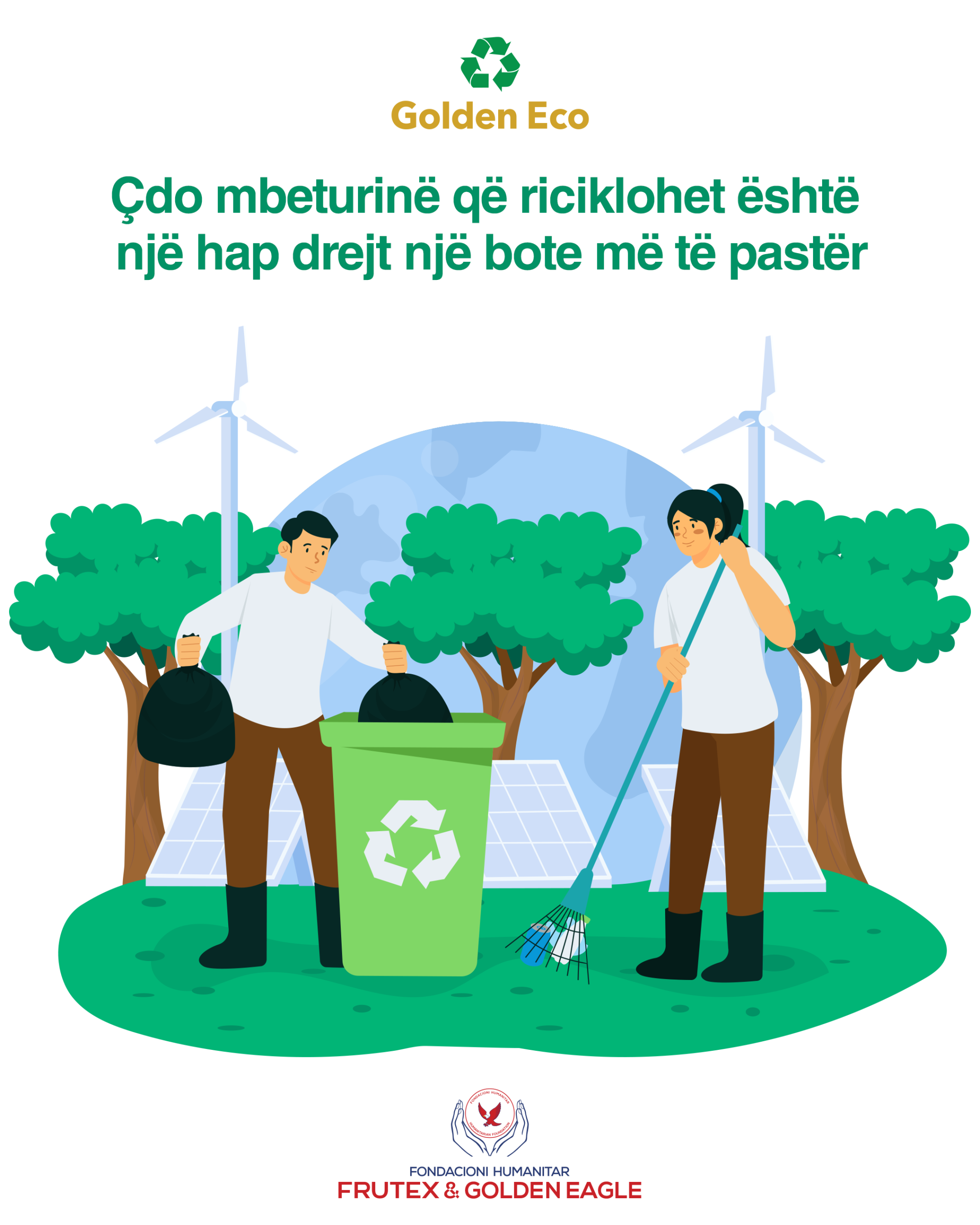 Illustration showing people protecting a clean environment