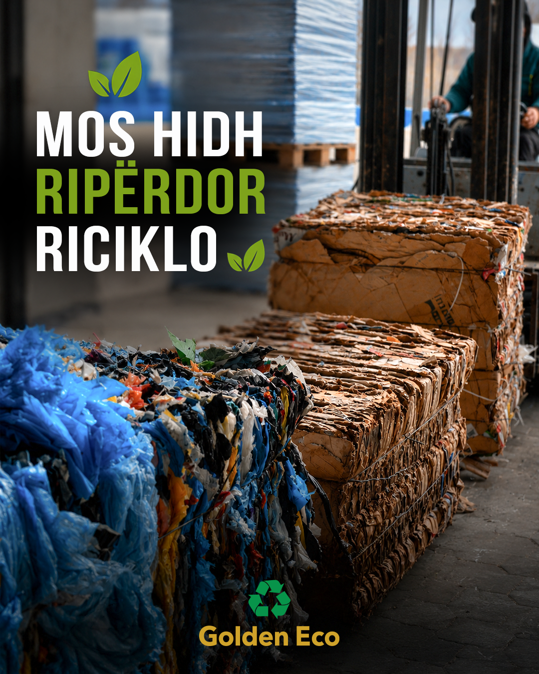 GoldenEco recycled paper and plastic materials