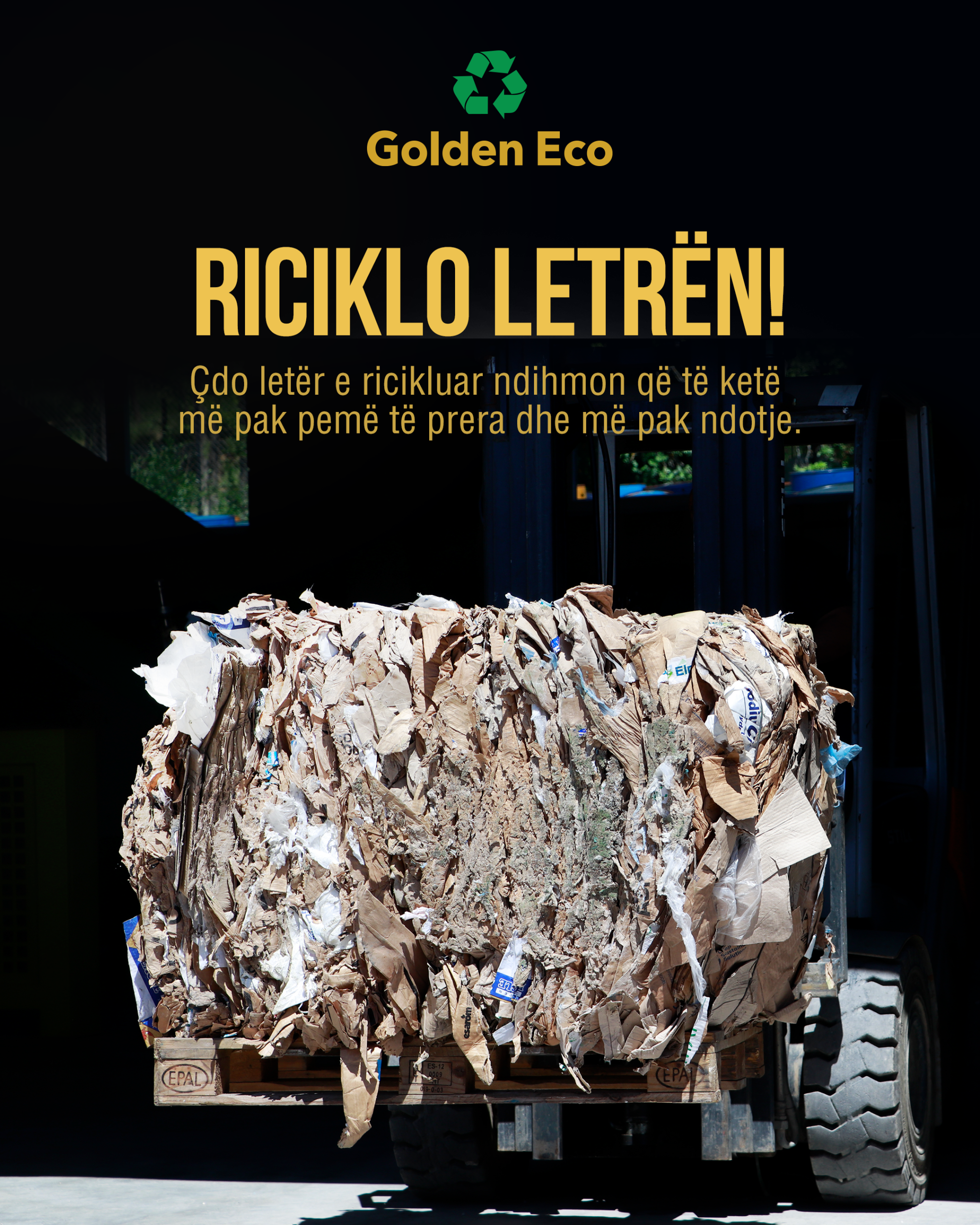 GoldenEco recycled paper materials campaign